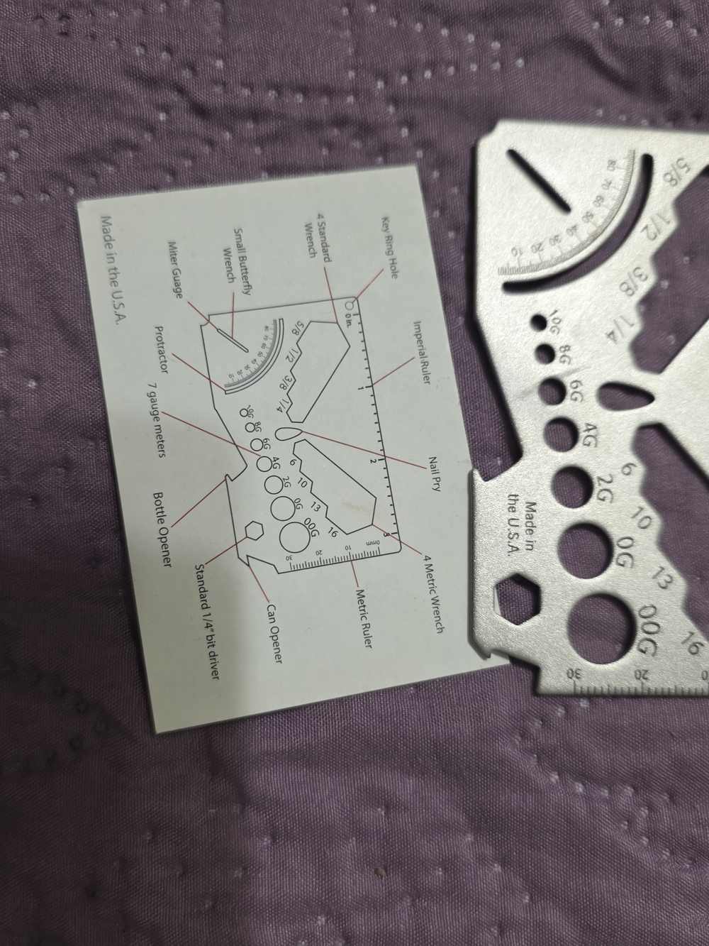 Wallet Multi-Function Metal Tool - Silver